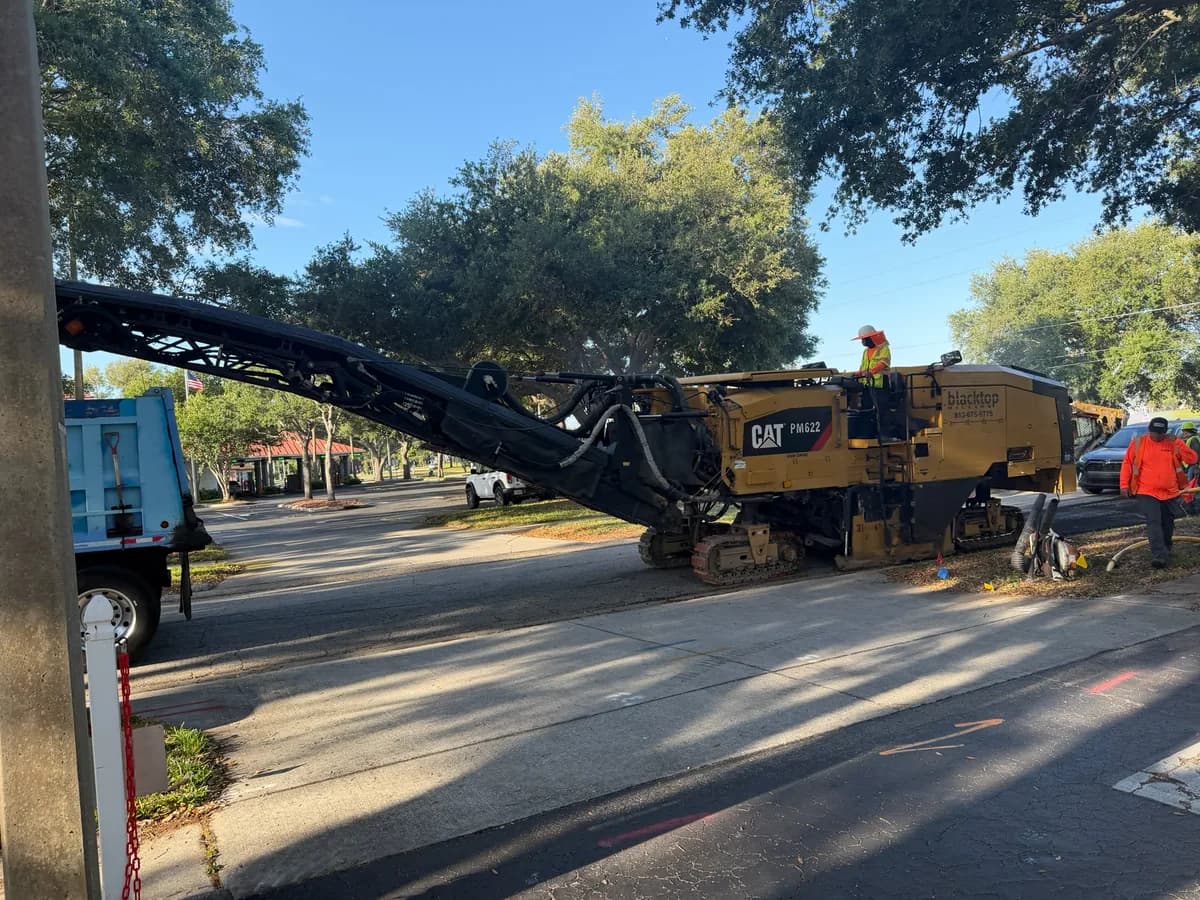 Blacktop Florida milling and paving equipment