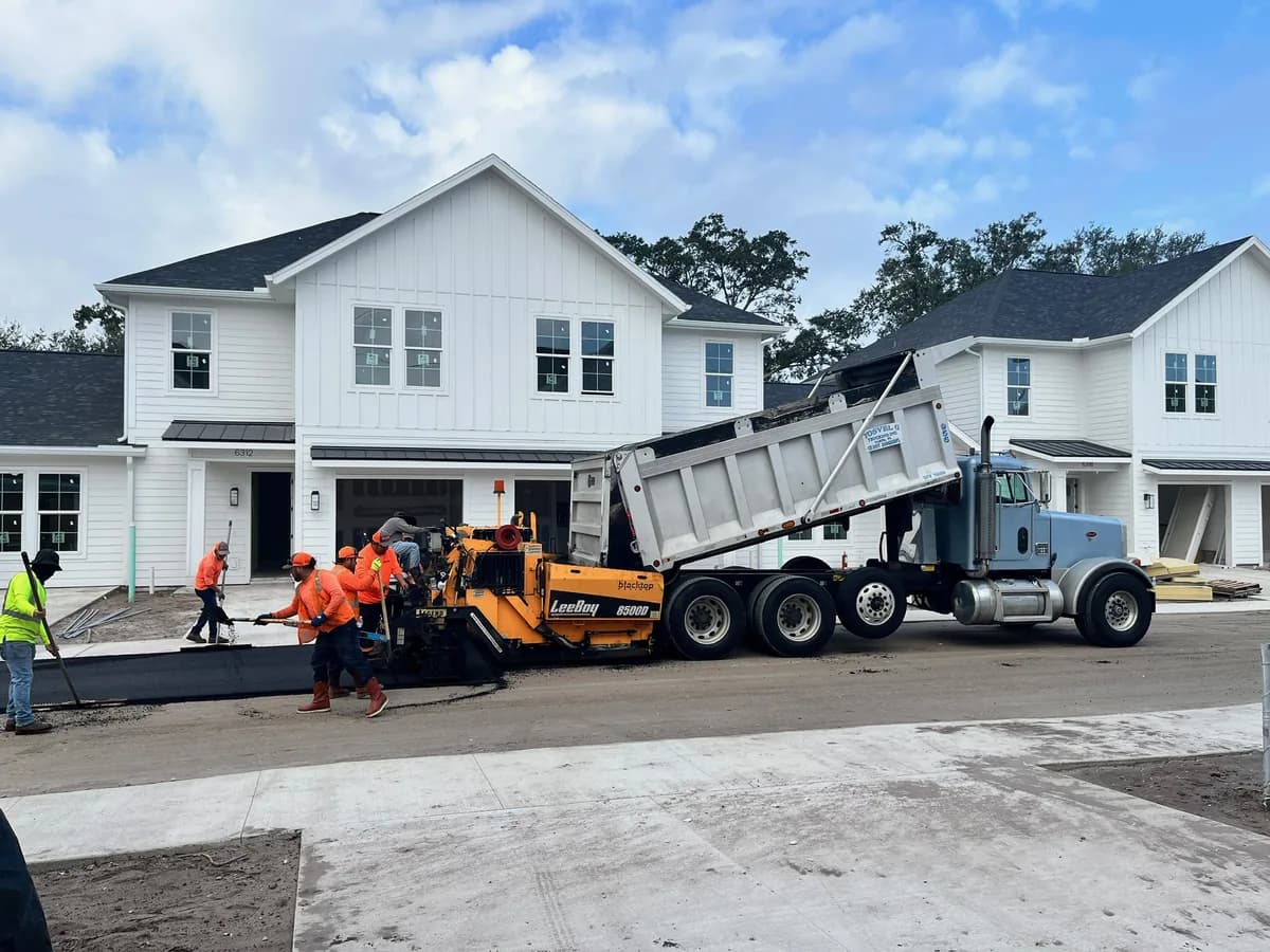Paving Crew — Wide Shot